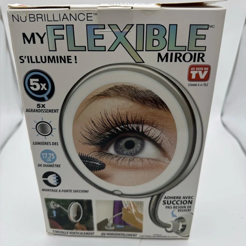 Flexible Magnifying Mirror with LED Light